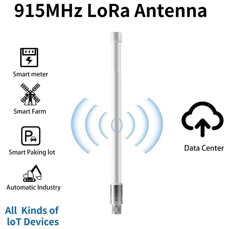 wetterfest 868Mhz LoRa Tor 8DBi Antenne 858Mhz-878Mhz Omni-gerichtet Glas Fiber LoRaWan Antenne