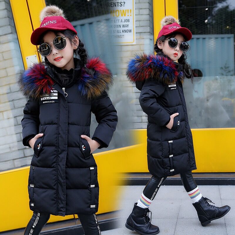 Winterjassen meisjes gewatteerde jas kinderen dikke katoenen jas capuchon bontkraag jassen kinderen dikker warme meisjes bovenkleding parka's