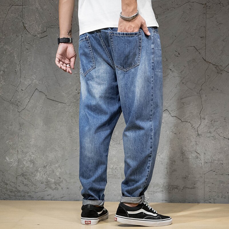 46 44 42 Plus Size Men's Jeans Harem Pants Summer Thin Loose Streetwear Hip Hop Oversize Denim Trousers Brand Clothing