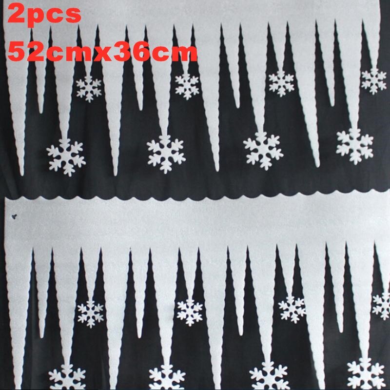 2 Stks/partij Kunstmatige Witte Sneeuwvlok Sneeuw Ijs Strip Xmas Decor Ornament Party Window Kerst Overwaarde Sneeuw Vlok Decoratie: 2pcs