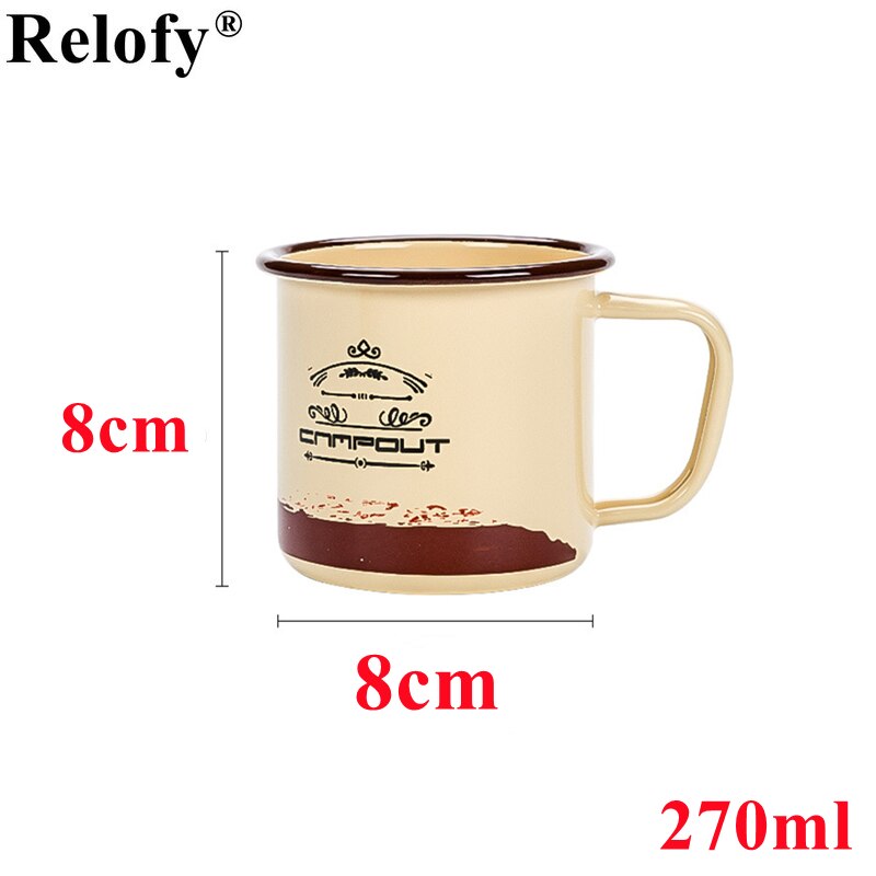 270ml Outdoor Camp Enamel Beer Mug Home Accommodation Wine Cup Coffee Thickers Mugs Family Juice Water Drinking Beverage Utensil