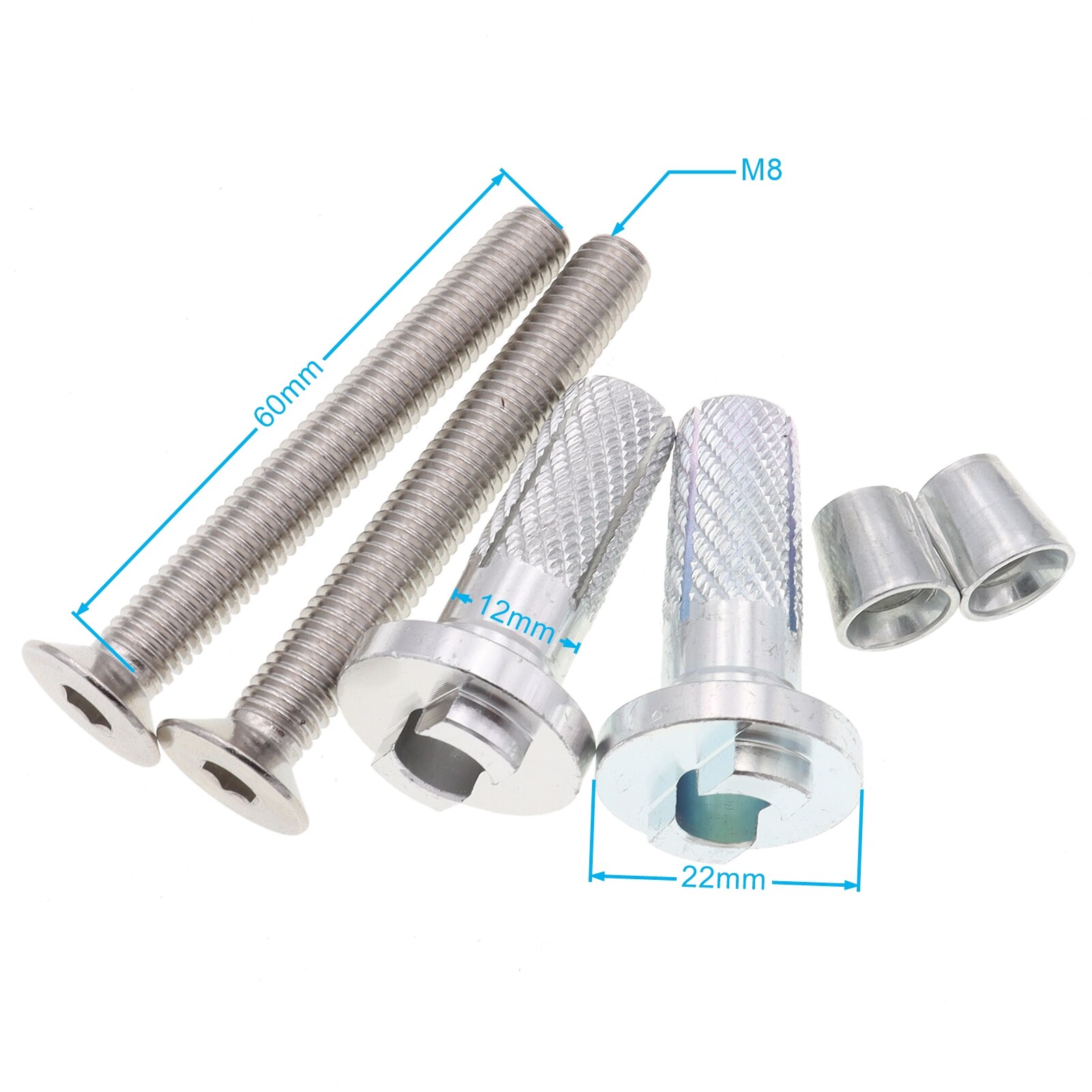 2Stck 22mm Nachrügestochen Motorrad Handschutz Montage Halterung Halfter Schraube
