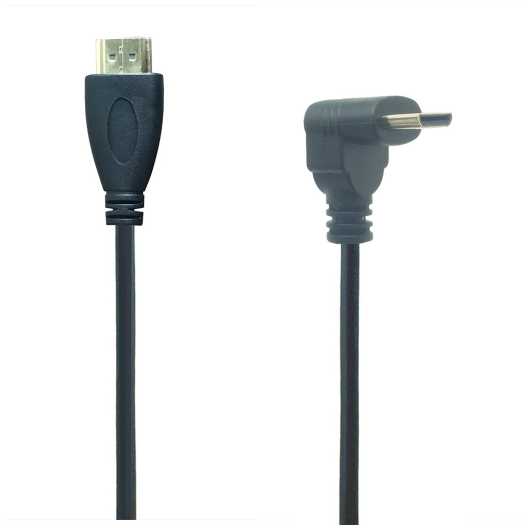 Cable Mini HDMI-compatible 1080p 3D Adapter Gold Plated Plug HDTV C Right Angled for camera monitor projector notebook TV 0.5M: Blue