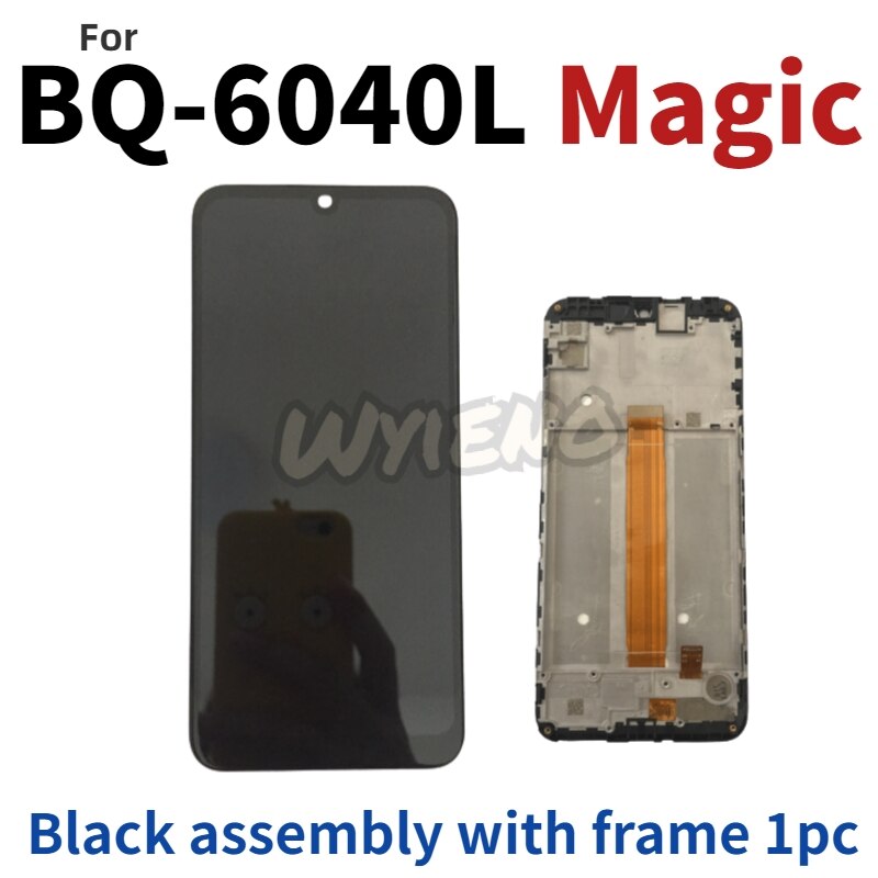 Wyieno Original de 6,09 en Sensor negro para BQ móvil BQ-6040L magia 6040L pantalla LCD pantalla táctil de cristal montaje de Sensor digitalizador: black with frame