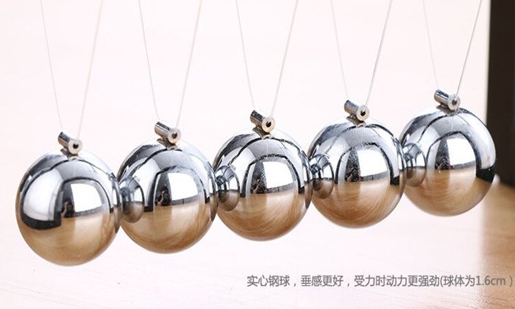 ABS Newtons Cradle Steel Balance Pendulum Ball Physics Science Fun Desk Toy Educational Teaching Accessory White Black