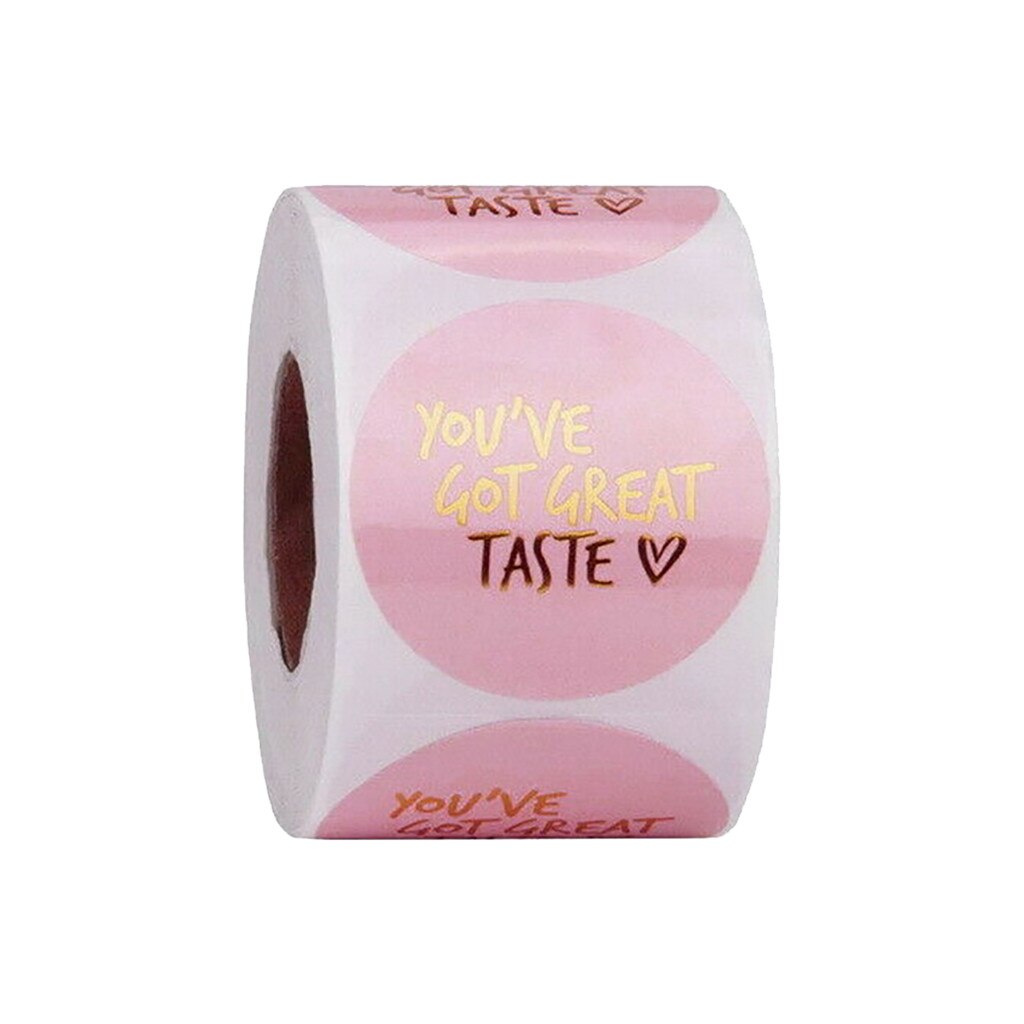 Pink Label Stickers Foil Thank You Stickers 1'' 500pcs Taste Business Order Home Hand madeSticker Wedding Envelope Seals Jul709: D