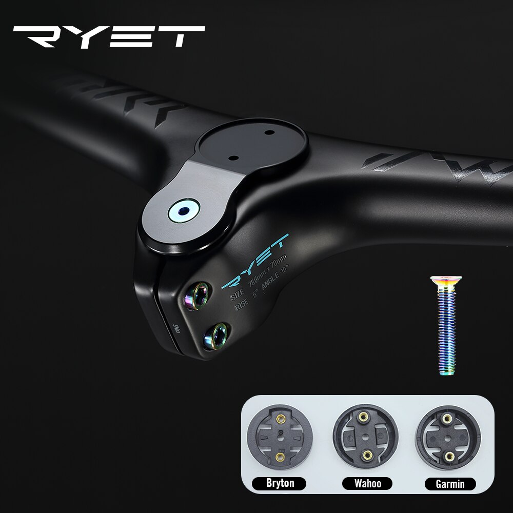 Ryet Mtb Stuur Geïntegreerde Computer Moun Headset Cap Cover Met Computer Mount Gramin Bryton Wahoo Computer Piezas De Bicicle
