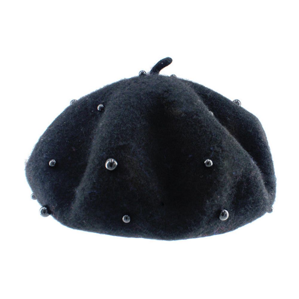 Vinter baby söt ull hatt med pärlor godis färg retro basker mössa för 3-8 år för pojkar och flickor 1pc