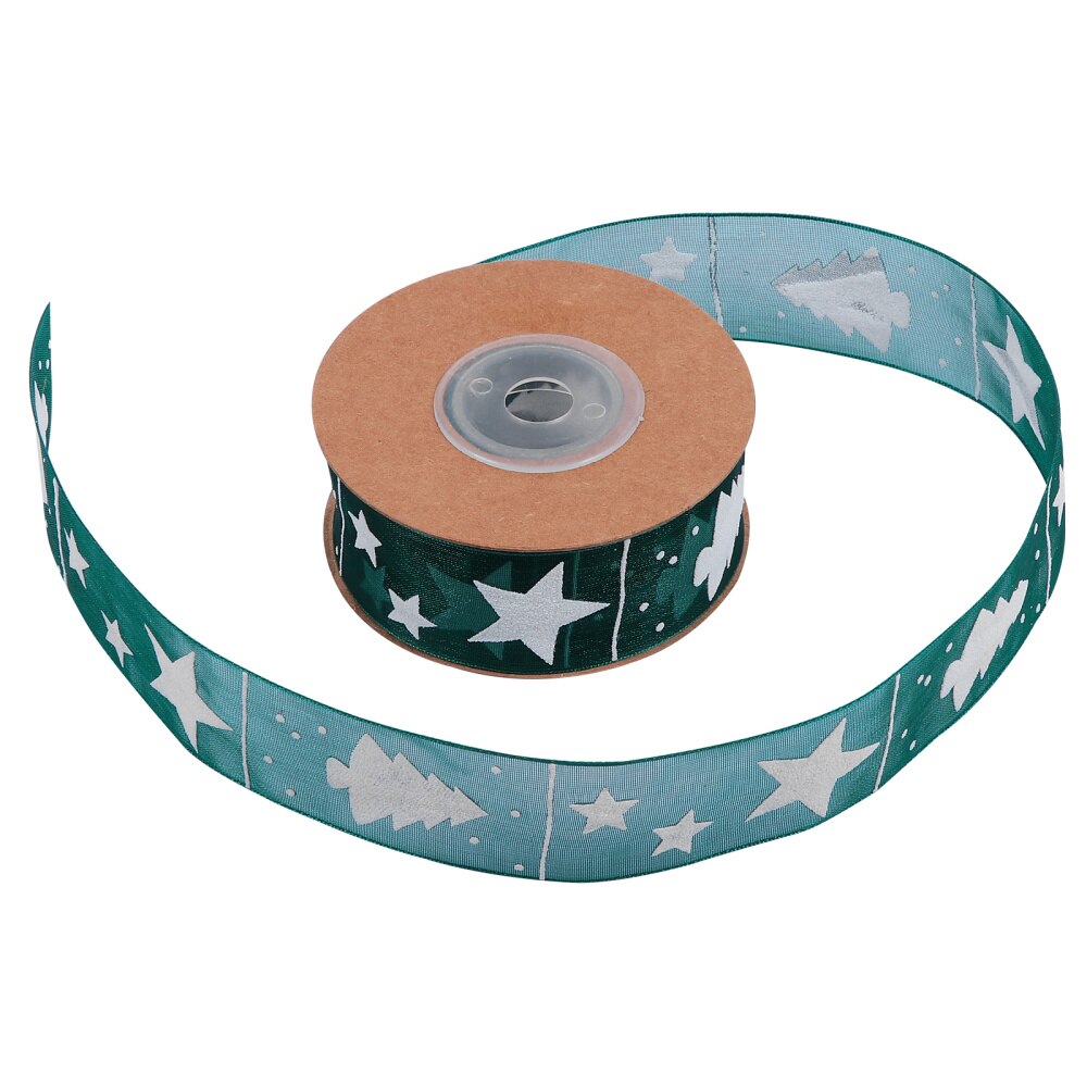 1 Roll of Decorative Transparent Wrapping Ribbon for Party: Green