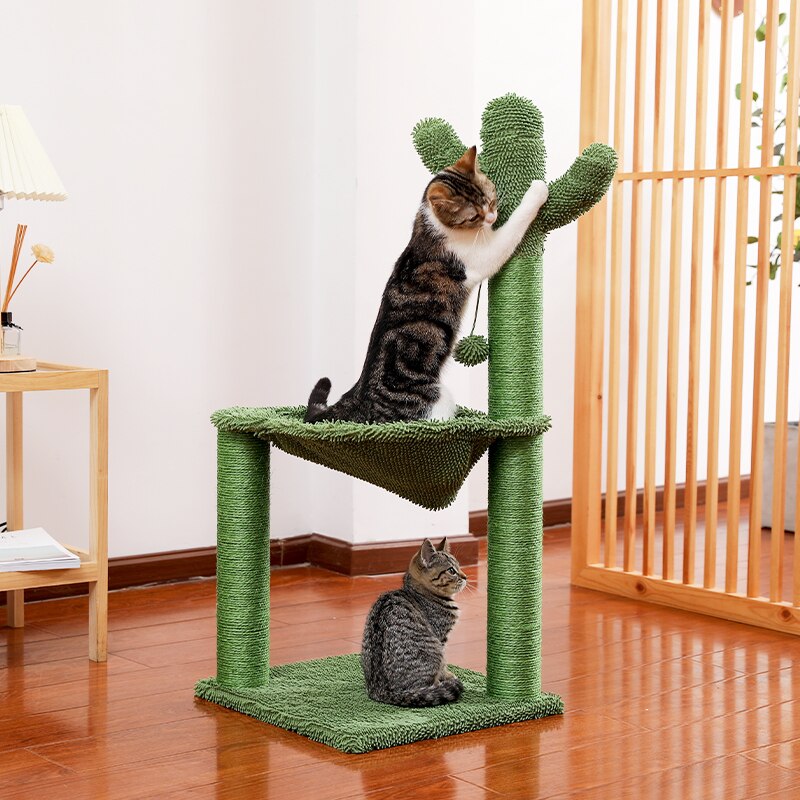Cactus Kat Boom Met Hangmat Paddestoel Styling Katten Boom Condo Vol Gewikkeld Sisal Krabpaal Voor Katten Kitten Klim Snelle