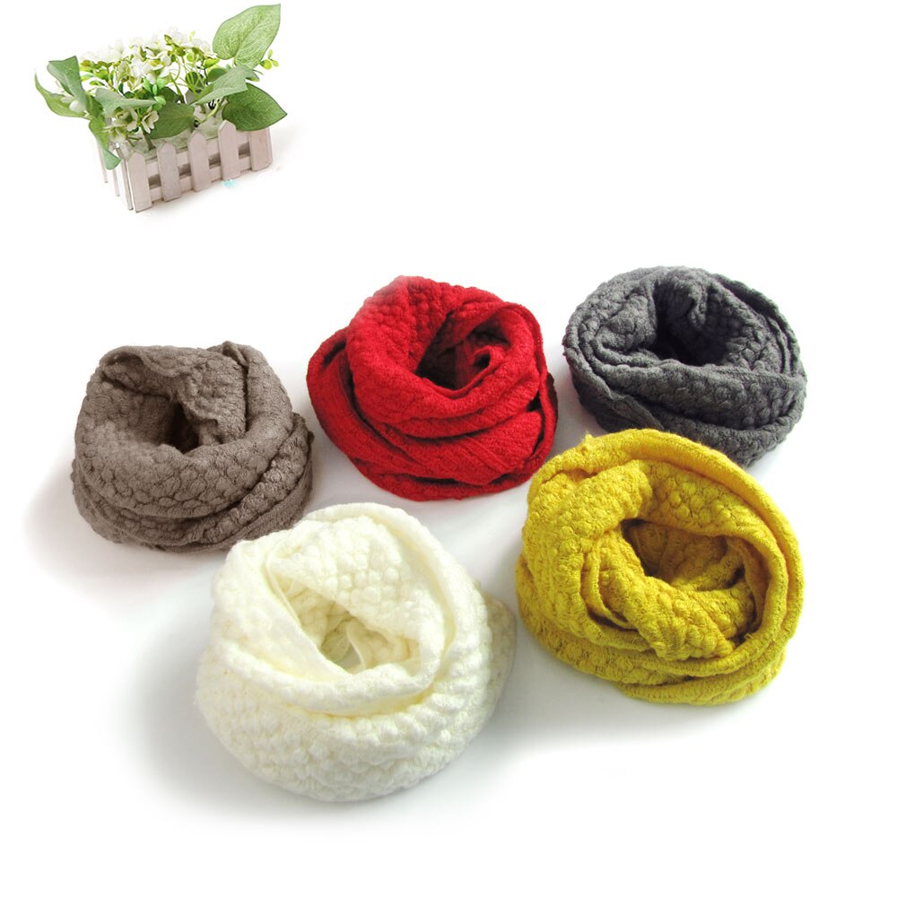 pattern Warm Knitted Scarves Autumn Simple Unisex Solid Color Collar Scarves Women Winter Knitted Scarf