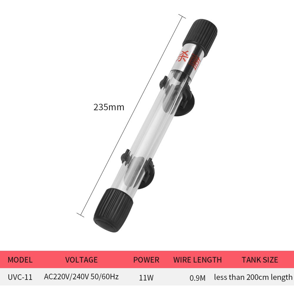 Zanurzeniowa UV lampa sterylizator światło ultrafioletowe filtr wodoodporny środek robić czyszczenia akwarium staw/oczko wodne koralowa ryba zbiornik 5w/7w/9w/11w: 11w