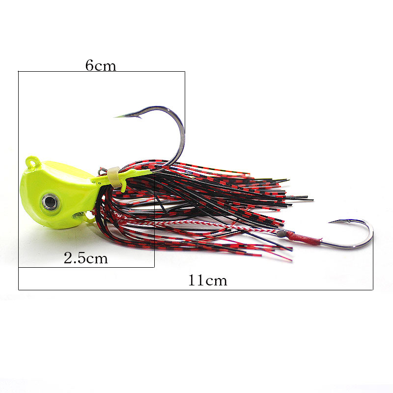 Spinnerbait-anzuelo de pesca para la barba, cebo de goma para pesca con mosca, Tai Kabura Inchiku, 40g/60g/80g/100g, 1 unidad