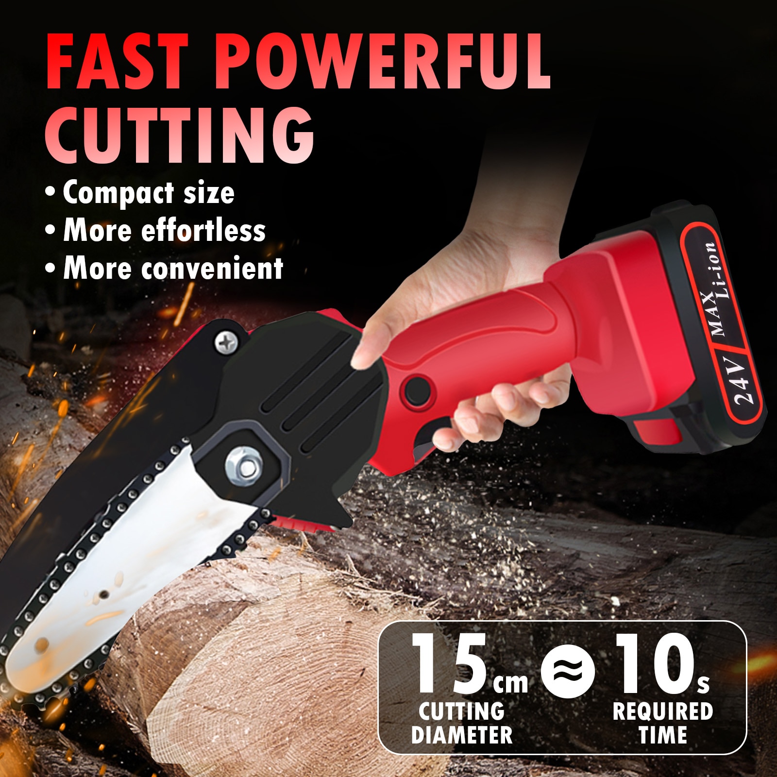 ANENG Mini Electric Chainsaw 4inch 21V Portable Handheld Cordless Pruning Shears Chainsaw for Tree Branch Wood Cutting Tools