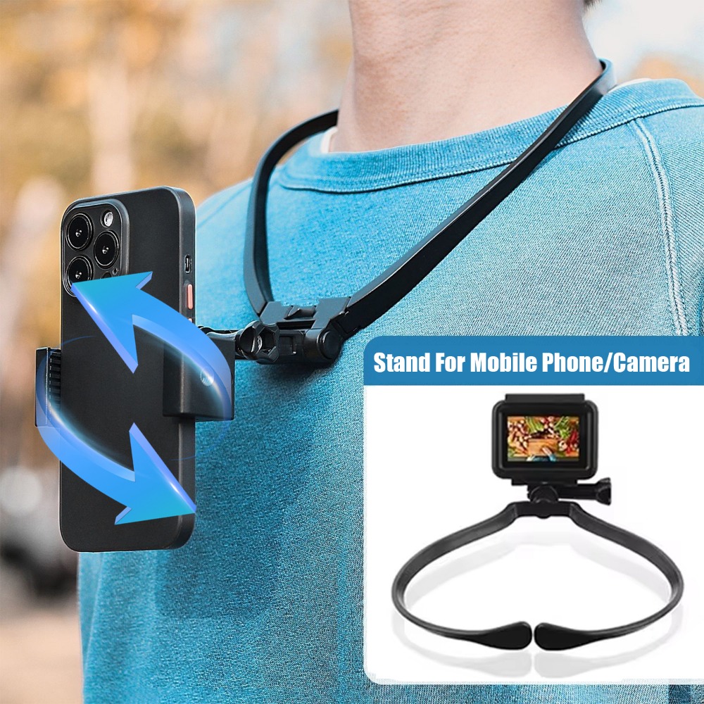 Hands Free Wearable Neck Mobile Phone Stand Universal Hanging Tripod Suporte for IPhone GoPro Go Pro Video Selfie Stick Holder