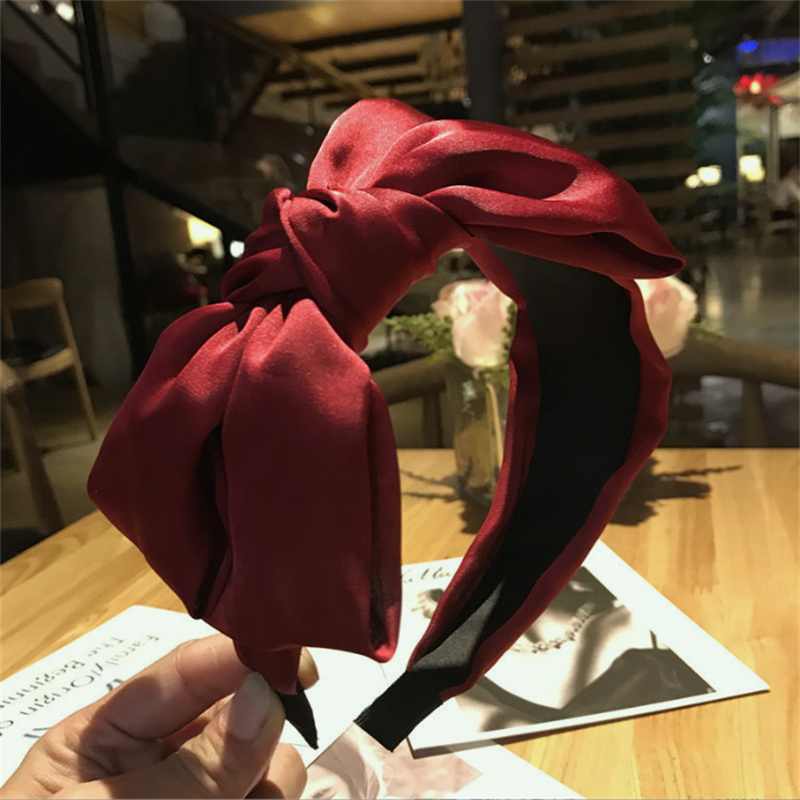 Gorgeous Bowknot Hairbands For Women Wide Headbands Girl Hair bands Female Hair Hoop Headwear Hair Accessories: Yellow
