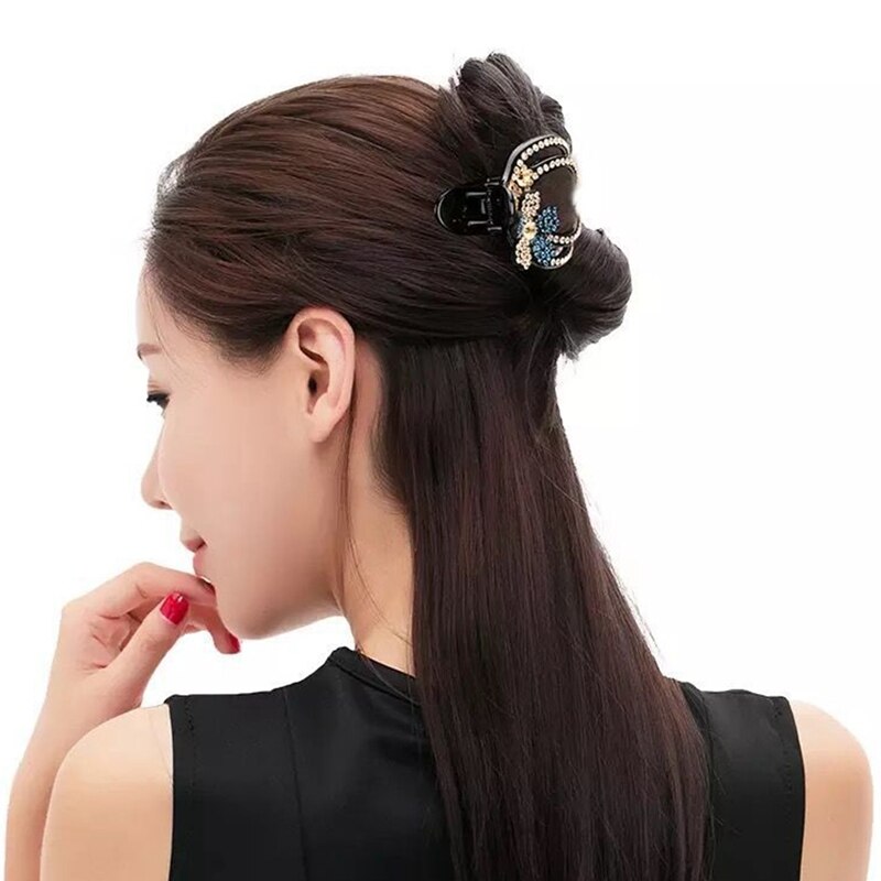 1Pc Rhinestone Flower Duckbill Hair Claws Hair Clips For Women Hairpin Ponytail Headwear Hair Styling Tools Accessories