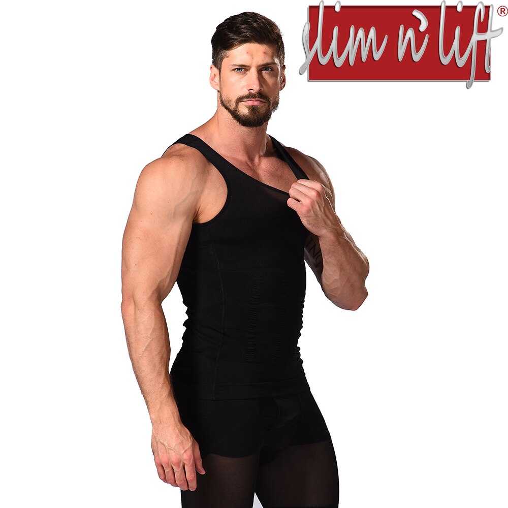 2-Pack Men's Slimming Body Shaper Vest, Slim Tank Top Undershirt Compression Shapewear for Slim n Lift