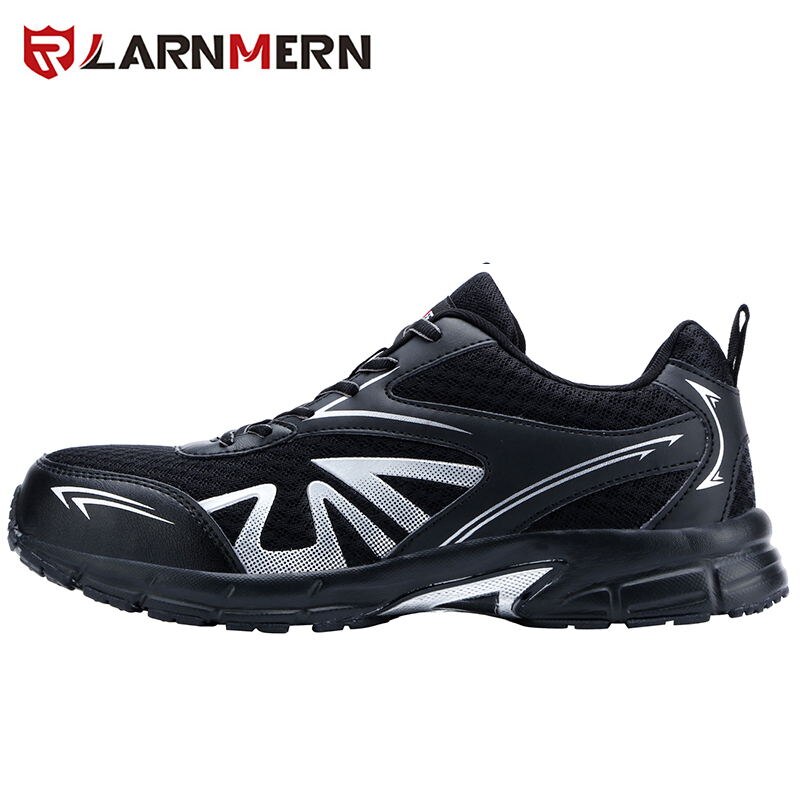 LARNMERN männer Stahl Kappe Sicherheit Arbeit Schuhe Leichte Atmungsaktive Anti-zerschlagen Nicht-Unterhose Konstruktion Schutz Schuhe: L8105Schwarz / 43