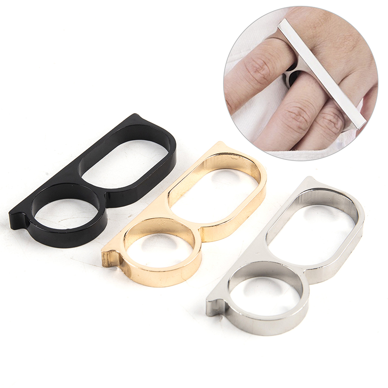 1PCS Persönlichkeit Übertreibung Doppel Knuckle Ring Für Männer Zwei Finger Punk Ring