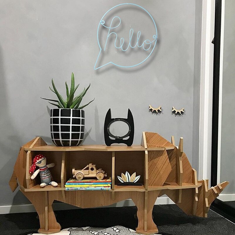 Nordic Stijl Ijzer Hello Teken Muur Art Windgong Opknoping Decoraties Nursery Decor Kinderkamer Decor Hal Teken Welkom Teken