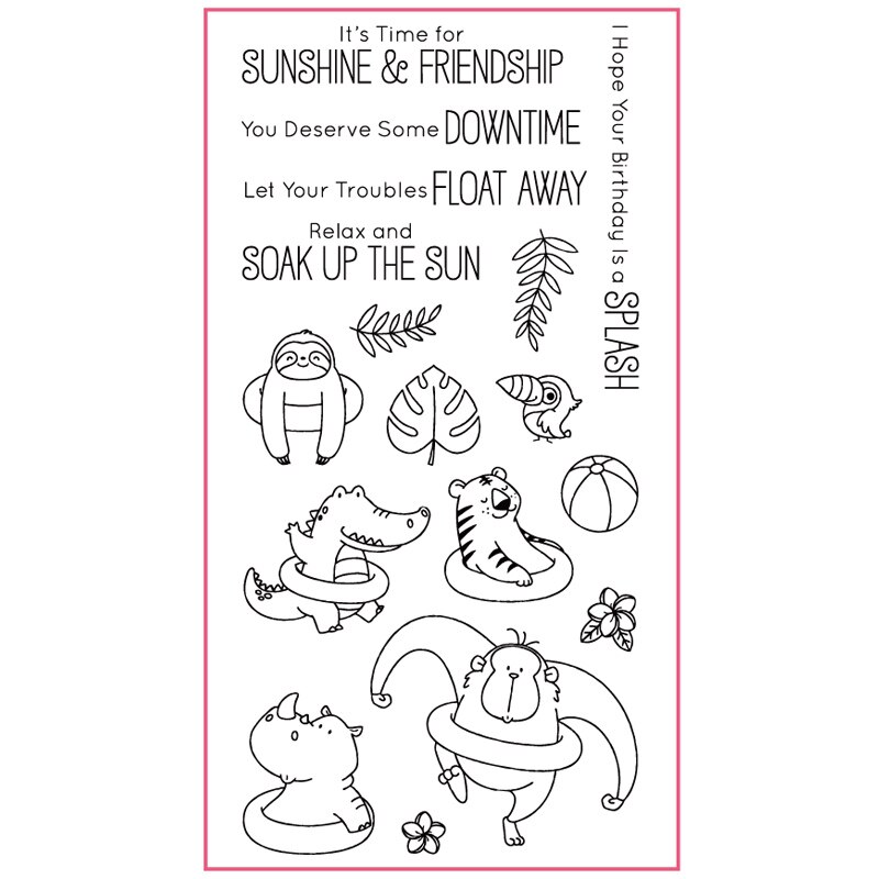 Hello Awesome Phrases Sea Animals Monkey Bears Transparent Clear Stamps for DIY Scrapbooking Paper Cards Crafts: 3