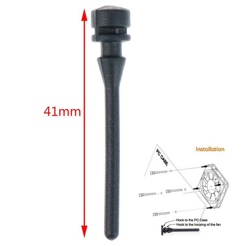 20 piezas 41mm tornillo Pin remache ventilador de goma PC ventiladores de absorción de ruido Anti Vibración montaje tornillos de silicona reducción de ruido equipo