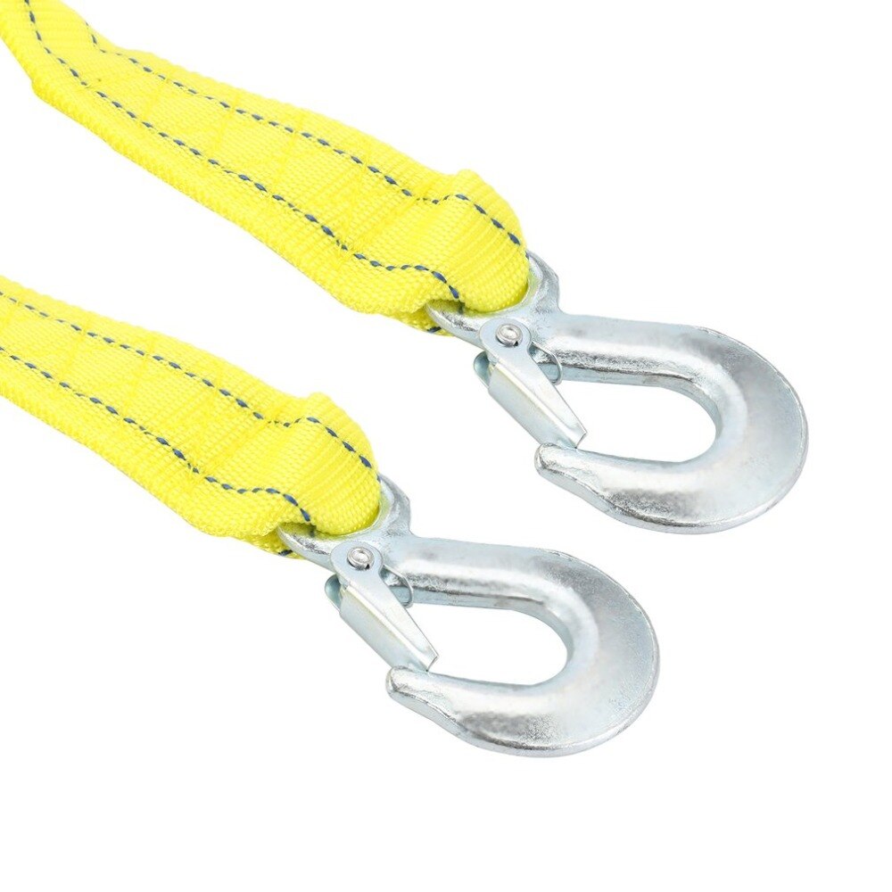 Corda do guincho 5 toneladas 4m corda de reboque do carro cabo de reboque cinta de reboque puxar corda com ganchos para o carro resistente corda de resgate de emergência