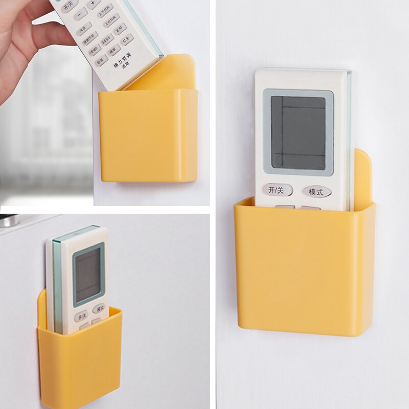 Round/ Square Wall Mounted Remote Storage Box Portable Home Device Remote Control Storage Box Organizer ABS Desktop Phone Shelf
