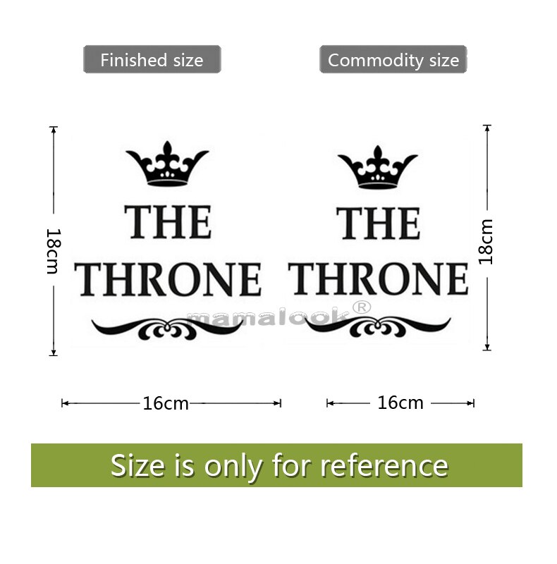 16X18CM THE THRONE Funny Interesting Toilet Wall Sticker Bathroom Decoration Accessories Home Decor: Default Title