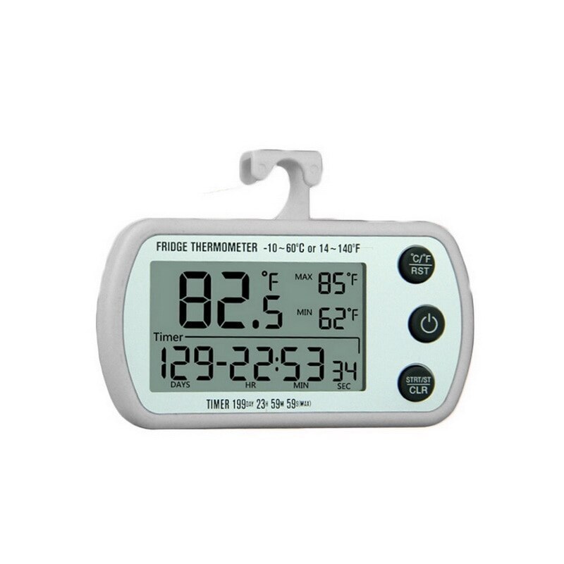 Hanging Magnetic Refrigerator Digital Alarm Thermometer Temperature Gauge for Fridge Freezer with Battery Included^o^: A