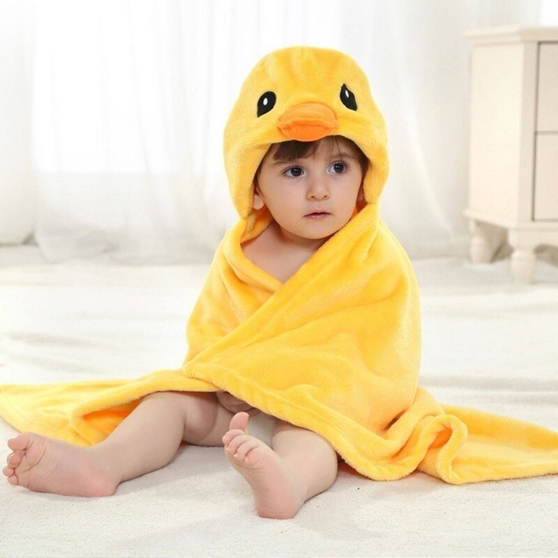 Zachte Cartoon Hooded Baby Badjas Leuke Animal Baby Deken Vierkante Hooded Bad Wrap Inbakeren Pasgeboren Badjas Mantel Baby Handdoek