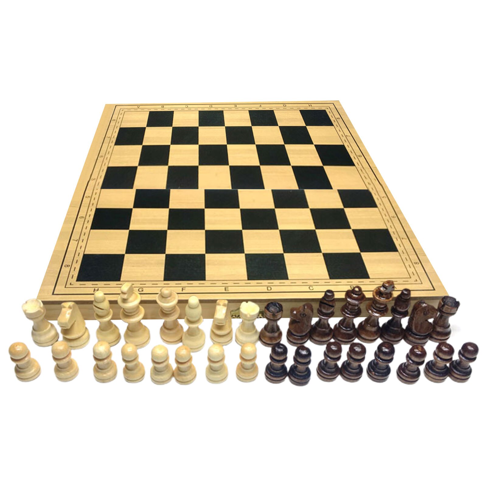 Houten Schaakspel Opvouwbare Schaakbord Internationale Schaken Bordspellen Checkers Puzzel Spel Voor Volwassen Kinderen Interactief Speelgoed