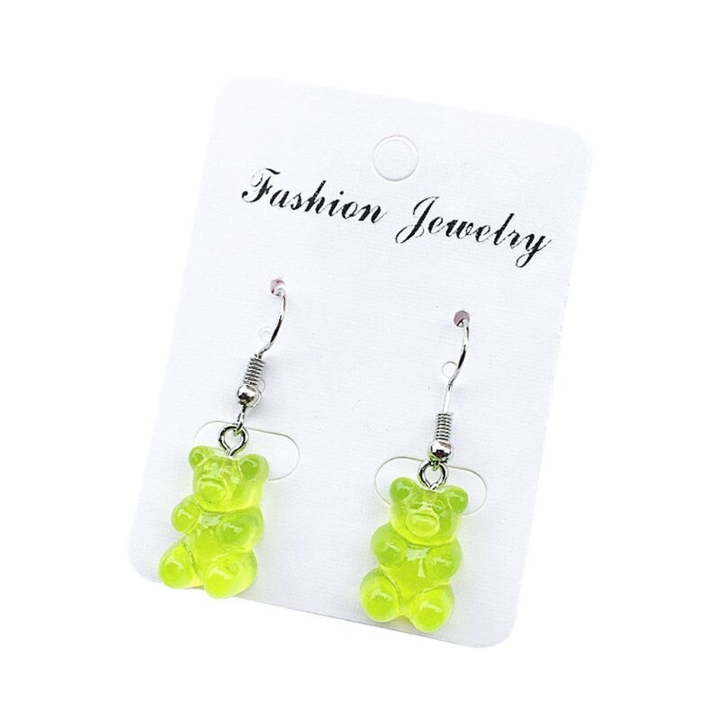 1 Pair Cute Mini Gummy Bear Earrings Minimalism Cartoon Female Ear Hooks Danglers Jewelry