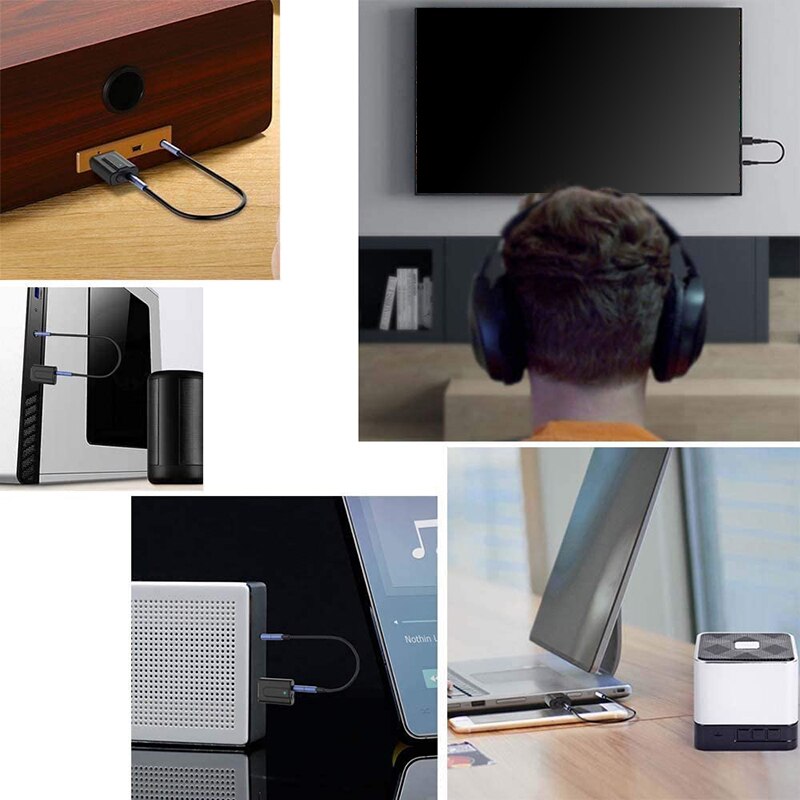 Ricevitore trasmettitore Bluetooth USB per PC/TV, Dongle Bluetooth 5.0, adattatore Audio Bluetooth 2 in 1 tappo & giocare a bassa latenza