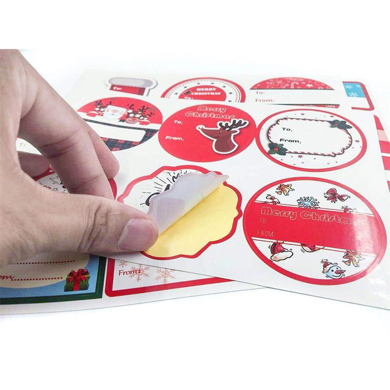 4pcs Stickers Adorable Cartoon Self Adhesive Exquisite Decals Sticker Paper Christmas Party