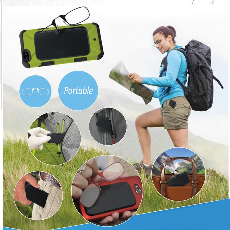 Tragbare Nase Clip Lesebrille Beinlosen Lesebrille Unisex Presbyopie Brille Mini Gläser Sticky Handy Fall