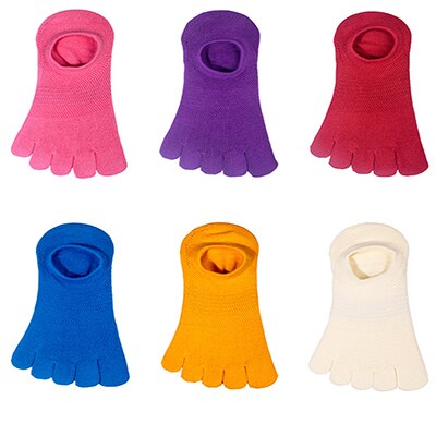 Vrouwen Lente Zomer Katoen Tenen Sokken Meisjes Zweet-Absorptie Vijf Vinger Sokken Vrouwelijke Comfortabele Vijf Tenen Sokken WSB001: random color 5 pairs
