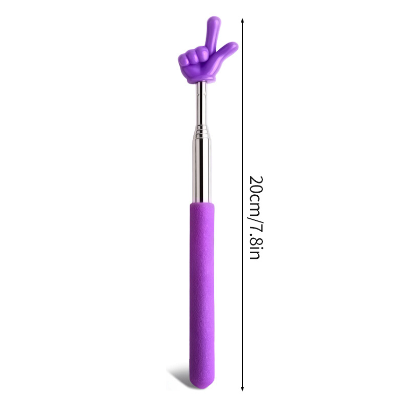 1pPointer dedo palos de lectura de acero inoxidable lectura telescópica dedo material didáctico para profesores puntero dedo palo: Amarillo fluorescente