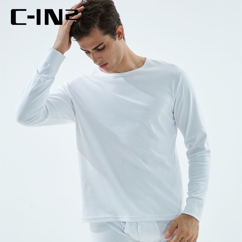 c-in2 men&#39;s underwear cotton round neck autumn clothes autumn winter cotton bottomed shirt thin warm long sleeve T-shirt
