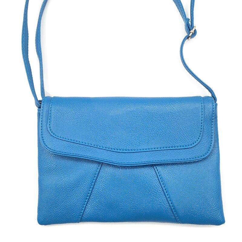 Diagonal magnetisk knap håndtaske dametaske crossbody skulder messenger tasker kvinder konvolut clutch: Blå