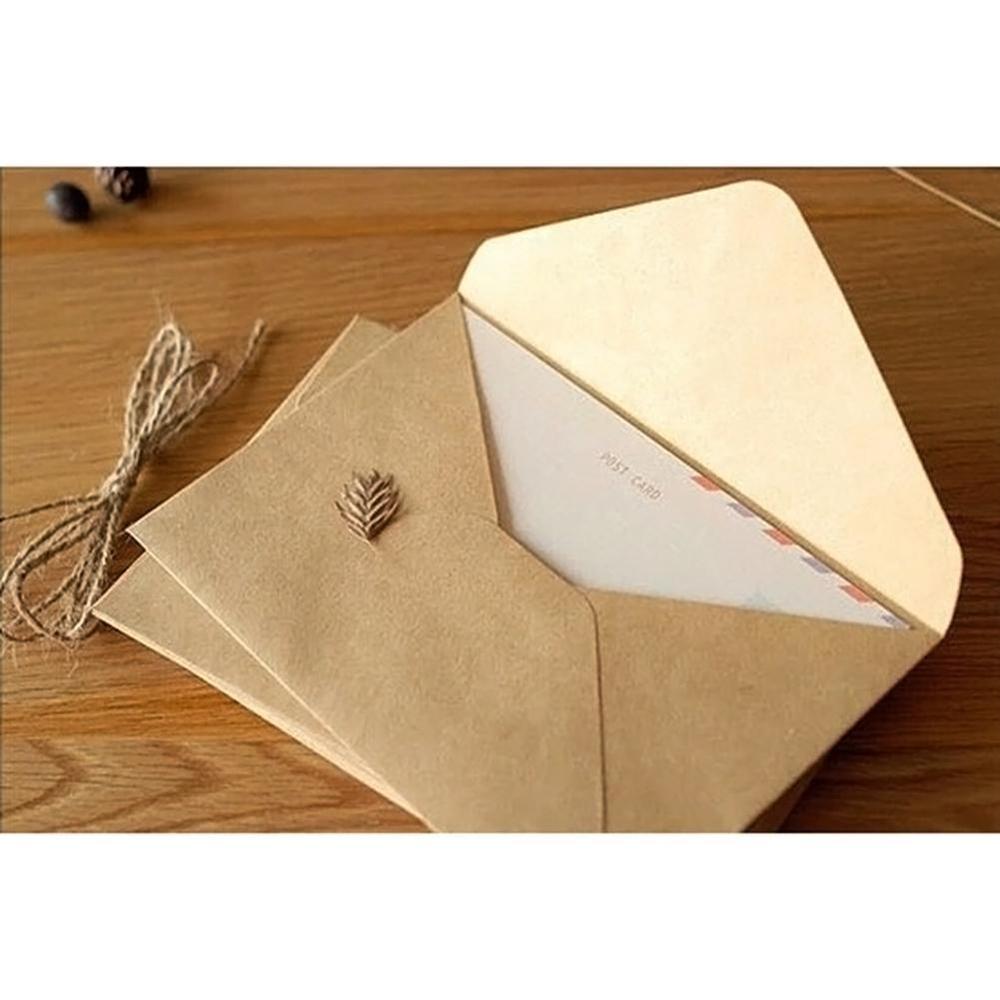 100Pcs/set Classical Kraft Blank Mini Paper Window Envelope As Envelope Wedding Envelopes Invitation B2W5