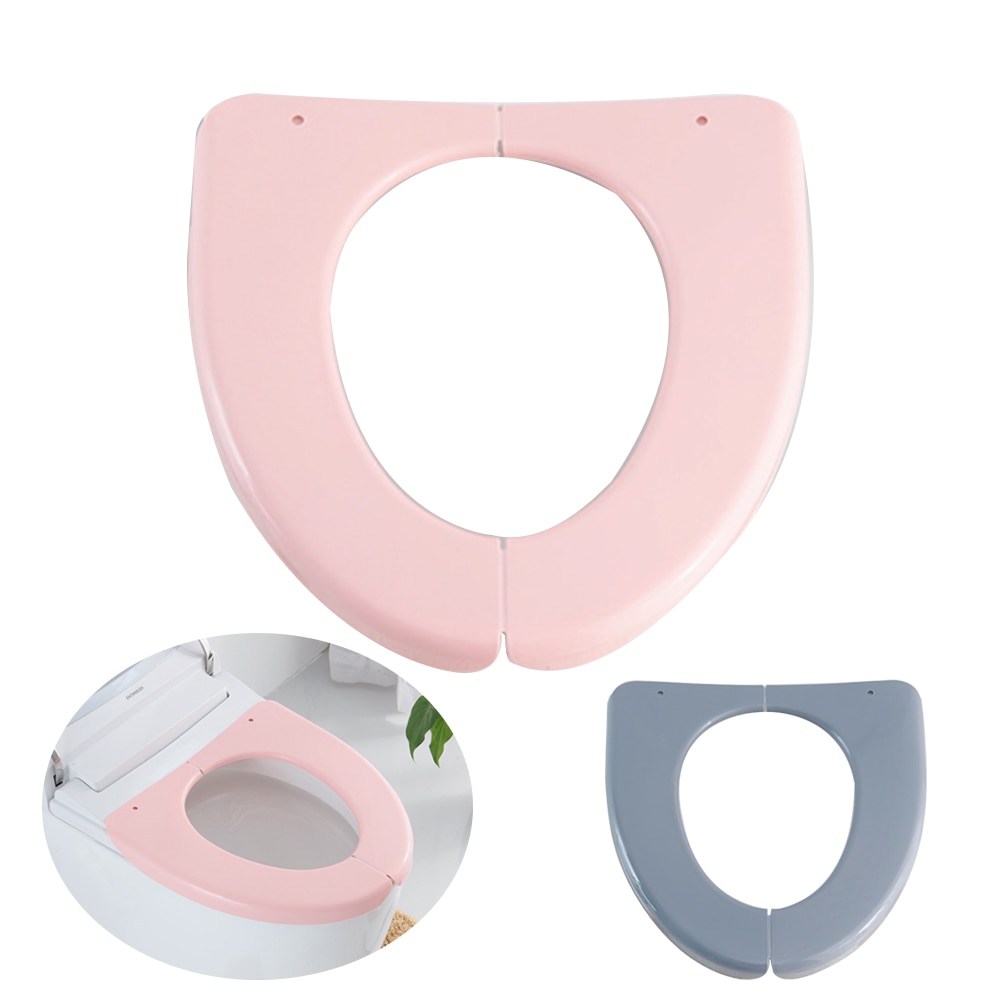 Foldable Plastic Toilet Seat Cover Mats Waterproof Portable Travel Toilet Case Home Bathroom Closestool Protector WC Cover