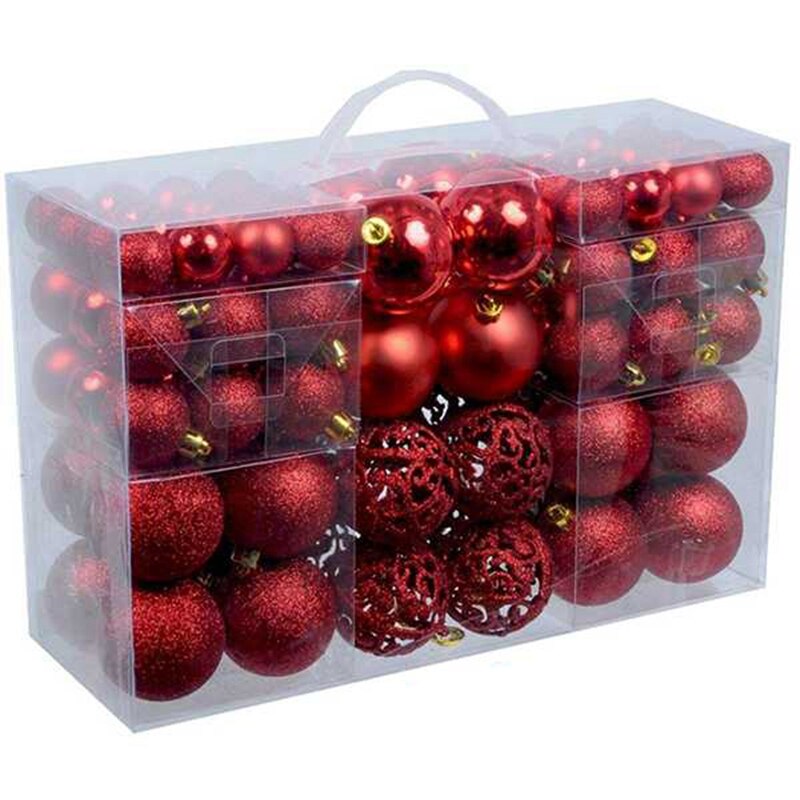 100Pcs Christmas Ball Box Set Available Christmas Tree Ornament Decorations Christmas Decorations: Red