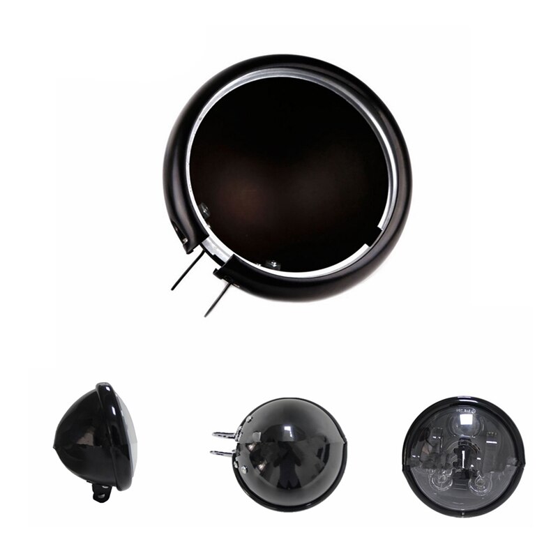 Luz delantera para Sportster Iron XL 883 5,75 &quot;5 3/4 pulgadas, faro delantero, cubierta de cubo, anillo embellecedor, carcasa de faro de motocicleta de 5,75 pulgadas: headlight bucket