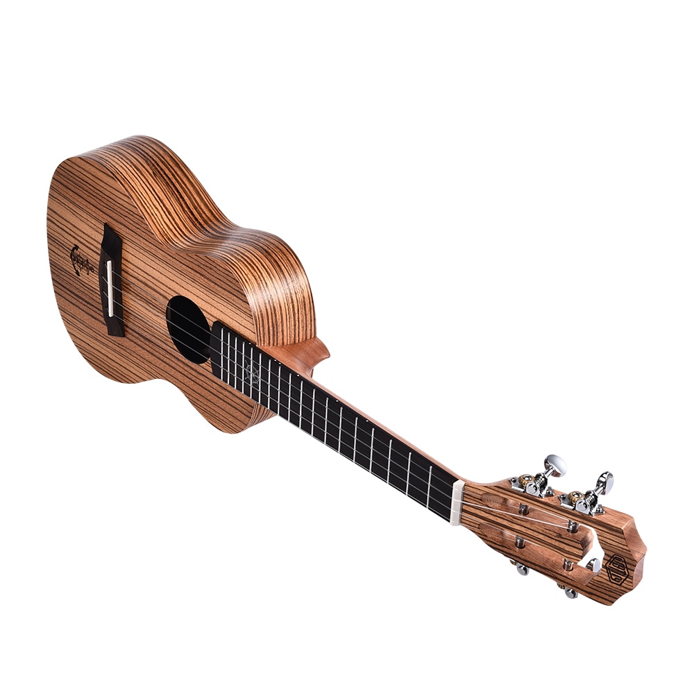 LINGTING ukelele de Tenor de 21/23/26 pulgadas, tablero superior de madera de cebra con bolsa, cuerdas de correa Uke, paño de limpieza Capo, 2 uds, púas para celuloide