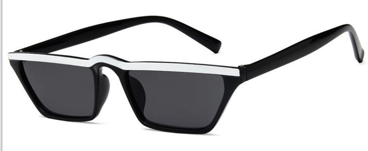 Cat Eye Smalle Glazen Vrouwen Witte Zonnebril Kleine Shades Sexy Retro Zonnebril Dames Zwarte Kat UV400: white gray