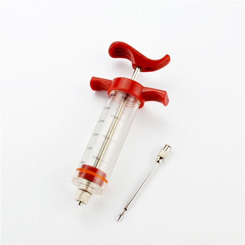 Marinade Injector 30Ml Vlees Injector 3 &#39;&#39;Stalen Naald 1 Oz Flavour Injector Barbecue Bbq Injector Bbq Accessoires Keuken tool: 1pc red