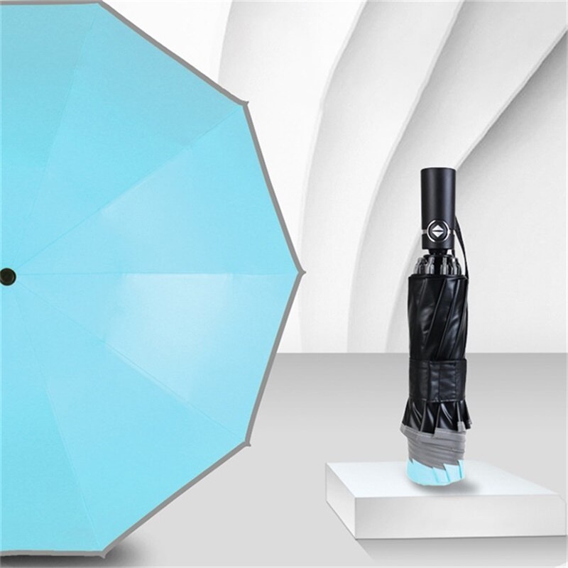 Only Jime Automatic Reverse Umbrella Windproof Umbrellas Folding Waterproof Folding Reverse Umbrella Rain Gear: Blue