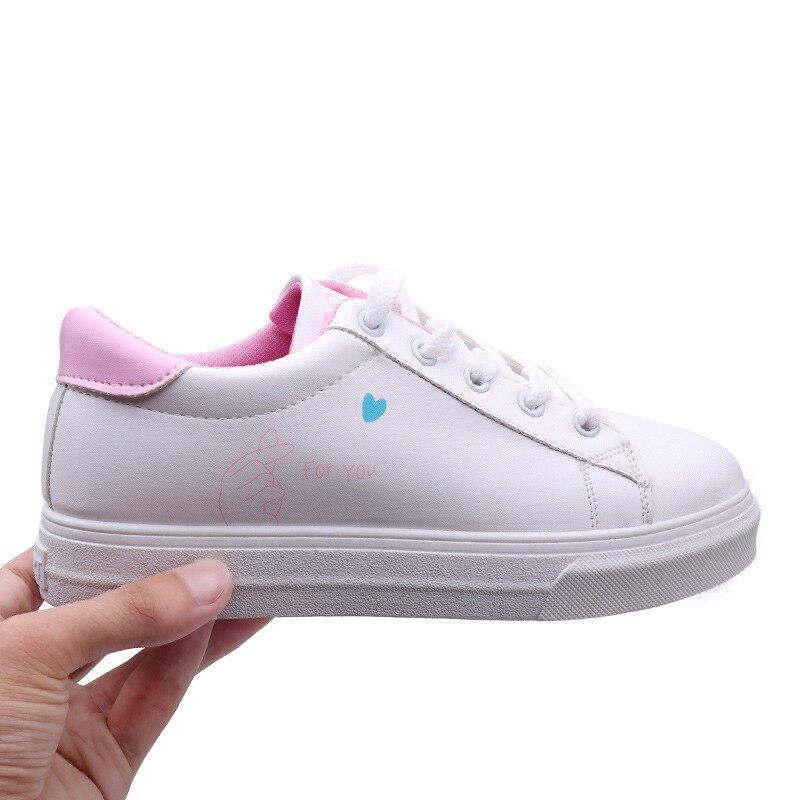 Spring And Summer With White Shoes Women Flat Leather Canvas Shoes Female White Board Shoes Casual Shoes S0828: 2 / 7.5